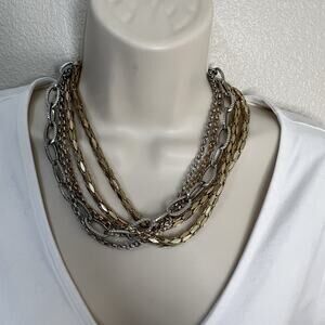 Costume Necklace Varied Tone MultiStrand Unbranded